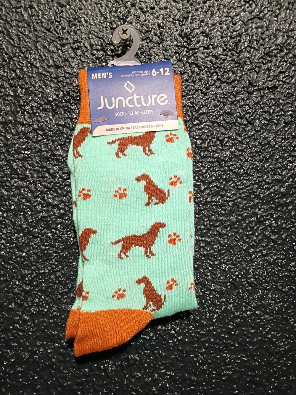 Vineyard Vines Mint & Orange Dog Pattern Socks